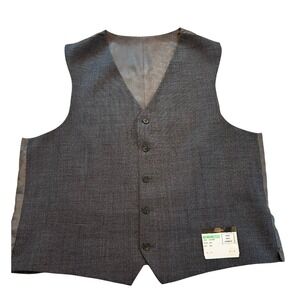 NWT Tasso Elba Men Charcoal Grey Suit Waistcoat 5 Button Vest 46 Reg